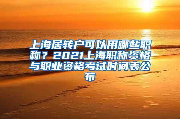 上海居转户可以用哪些职称？2021上海职称资格与职业资格考试时间表公布