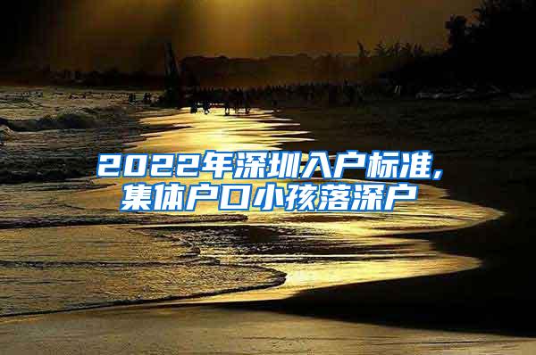 2022年深圳入户标准,集体户口小孩落深户