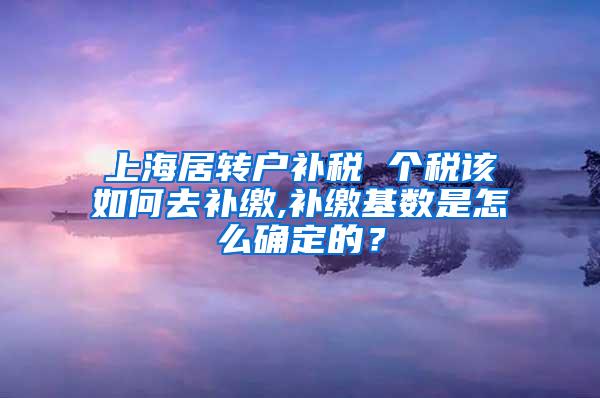 上海居转户补税 个税该如何去补缴,补缴基数是怎么确定的？