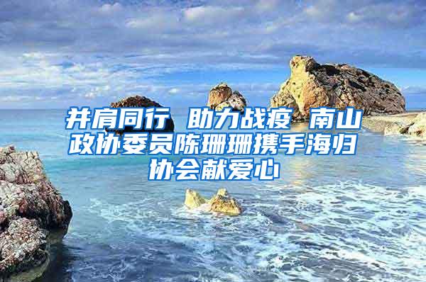 并肩同行 助力战疫 南山政协委员陈珊珊携手海归协会献爱心