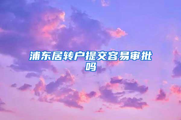 浦东居转户提交容易审批吗