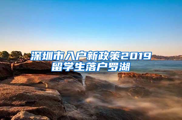 深圳市入户新政策2019留学生落户罗湖