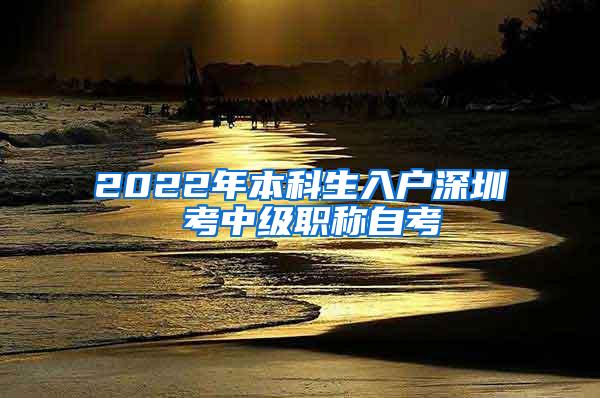 2022年本科生入户深圳 考中级职称自考