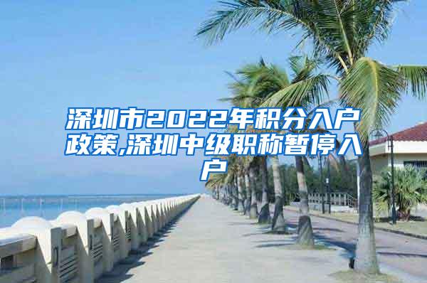 深圳市2022年积分入户政策,深圳中级职称暂停入户