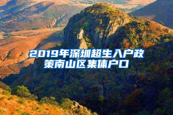 2019年深圳超生入户政策南山区集体户口