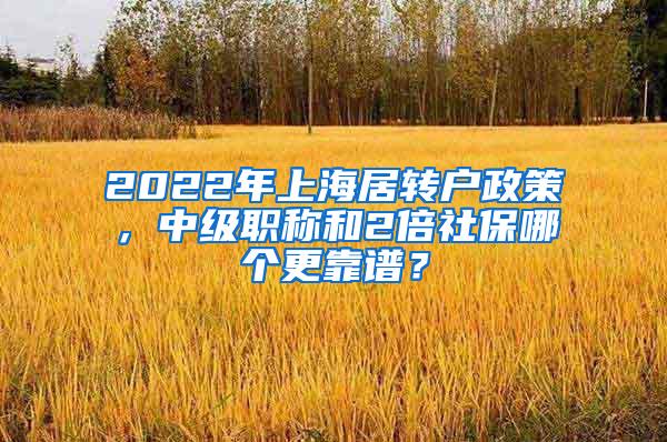 2022年上海居转户政策，中级职称和2倍社保哪个更靠谱？