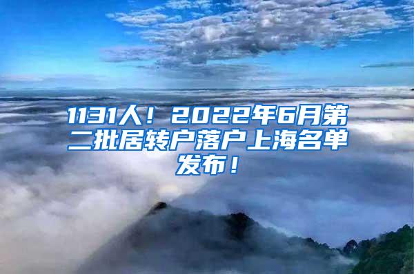 1131人！2022年6月第二批居转户落户上海名单发布！