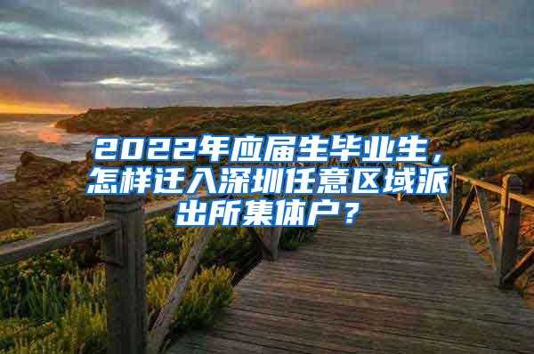 2022年应届生毕业生，怎样迁入深圳任意区域派出所集体户？