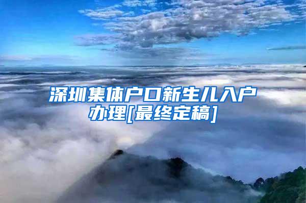 深圳集体户口新生儿入户办理[最终定稿]