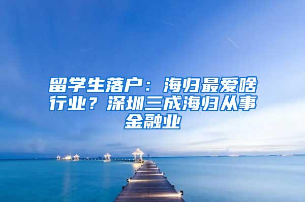 留学生落户：海归最爱啥行业？深圳三成海归从事金融业