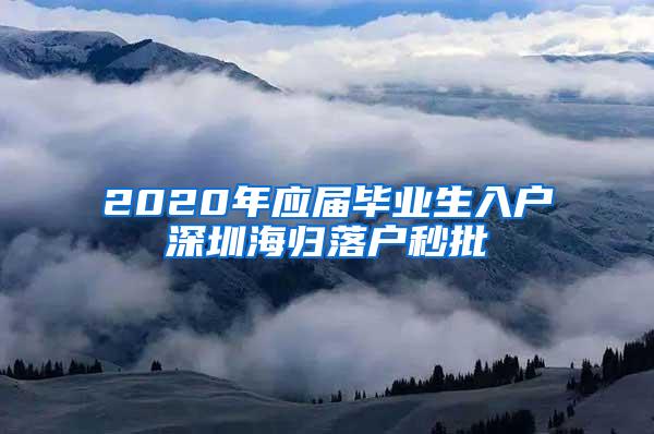 2020年应届毕业生入户深圳海归落户秒批