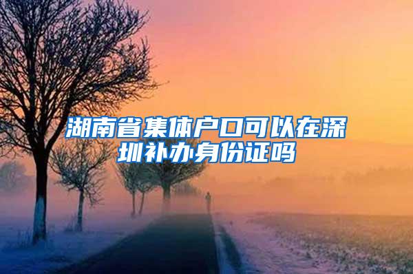 湖南省集体户口可以在深圳补办身份证吗