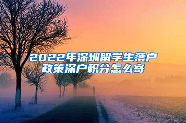 2022年深圳留学生落户政策深户积分怎么寄