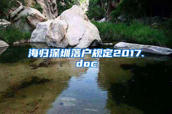 海归深圳落户规定2017.doc