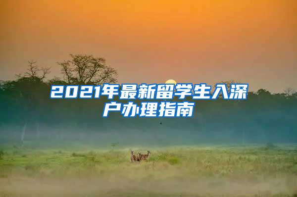 2021年最新留学生入深户办理指南