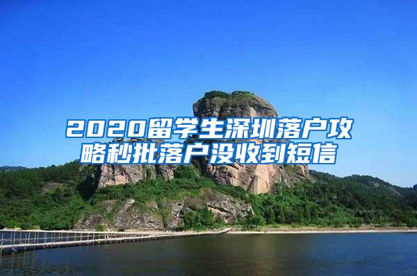 2020留学生深圳落户攻略秒批落户没收到短信