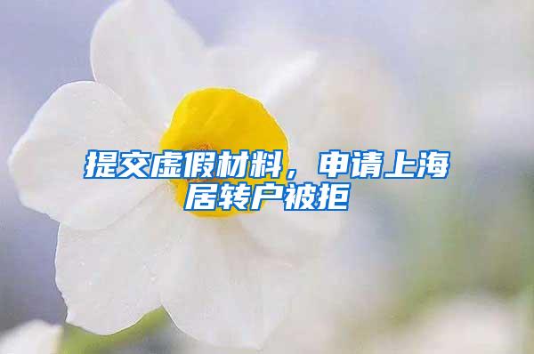 提交虚假材料，申请上海居转户被拒