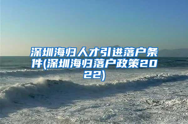 深圳海归人才引进落户条件(深圳海归落户政策2022)