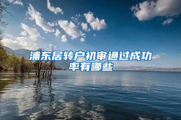 浦东居转户初审通过成功率有哪些