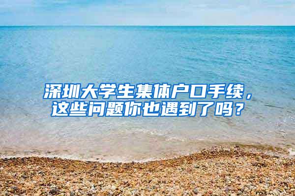 深圳大学生集体户口手续，这些问题你也遇到了吗？