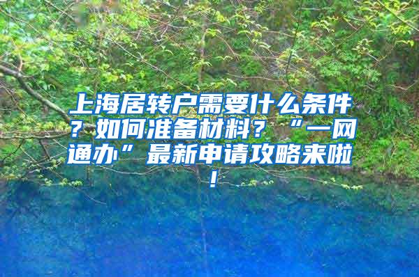 上海居转户需要什么条件？如何准备材料？“一网通办”最新申请攻略来啦！