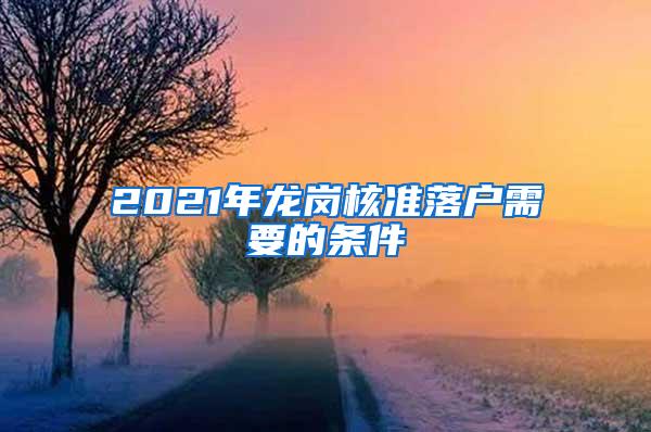 2021年龙岗核准落户需要的条件