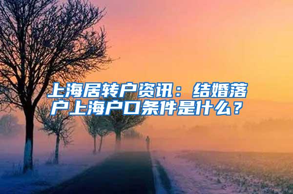 上海居转户资讯：结婚落户上海户口条件是什么？