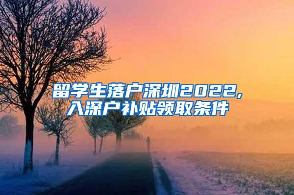 留学生落户深圳2022,入深户补贴领取条件