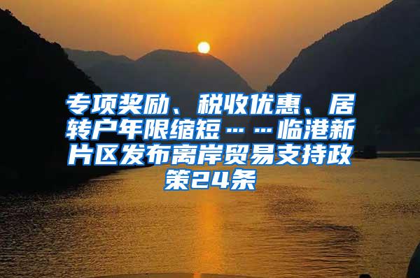 专项奖励、税收优惠、居转户年限缩短……临港新片区发布离岸贸易支持政策24条