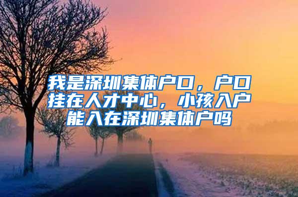 我是深圳集体户口，户口挂在人才中心，小孩入户能入在深圳集体户吗