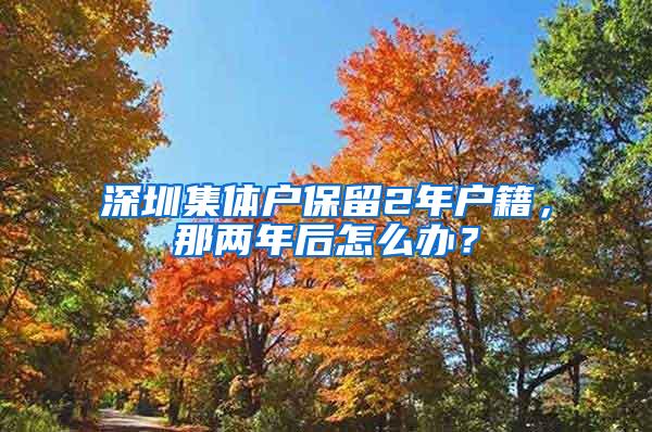 深圳集体户保留2年户籍，那两年后怎么办？