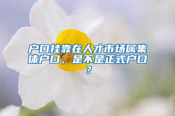 户口挂靠在人才市场属集体户口，是不是正式户口？