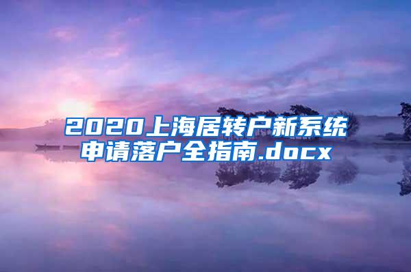 2020上海居转户新系统申请落户全指南.docx