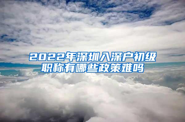 2022年深圳入深户初级职称有哪些政策难吗