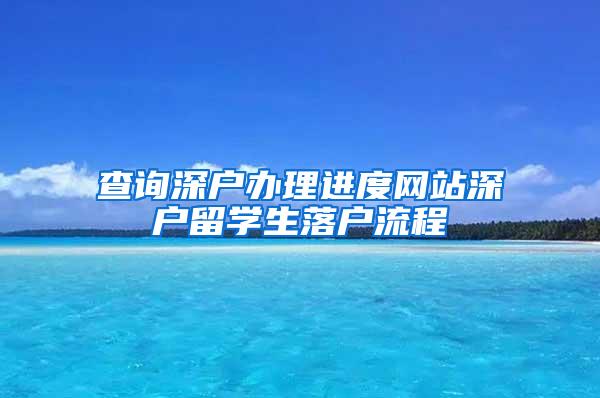 查询深户办理进度网站深户留学生落户流程