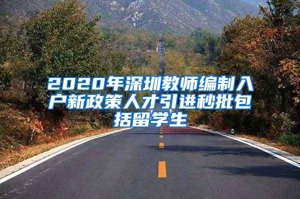 2020年深圳教师编制入户新政策人才引进秒批包括留学生