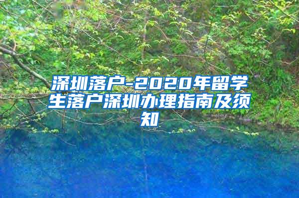 深圳落户-2020年留学生落户深圳办理指南及须知