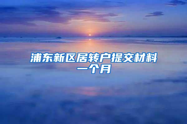 浦东新区居转户提交材料一个月