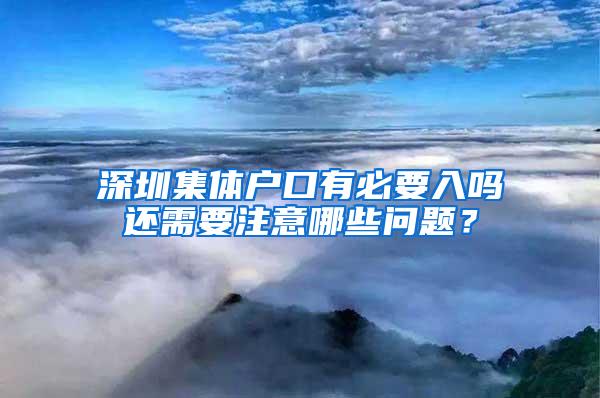 深圳集体户口有必要入吗还需要注意哪些问题？