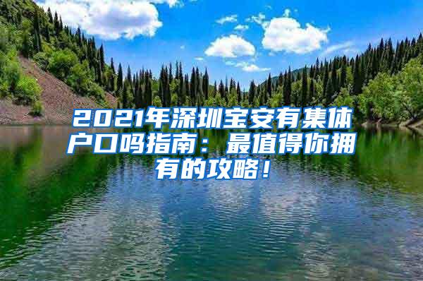 2021年深圳宝安有集体户口吗指南：最值得你拥有的攻略！