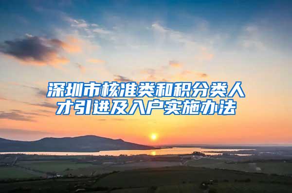 深圳市核准类和积分类人才引进及入户实施办法