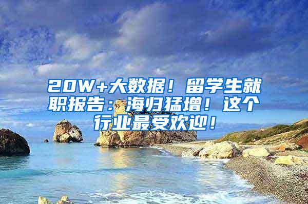 20W+大数据！留学生就职报告：海归猛增！这个行业最受欢迎！