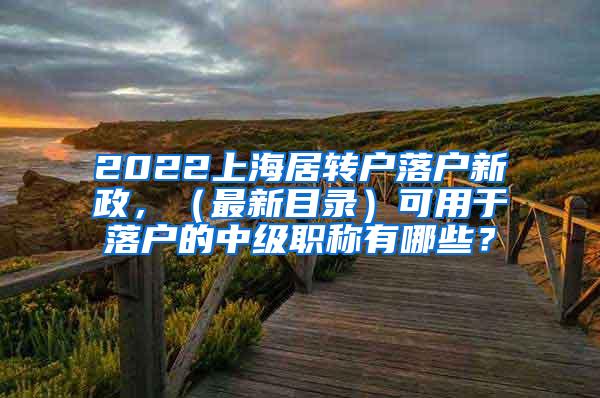 2022上海居转户落户新政，（最新目录）可用于落户的中级职称有哪些？