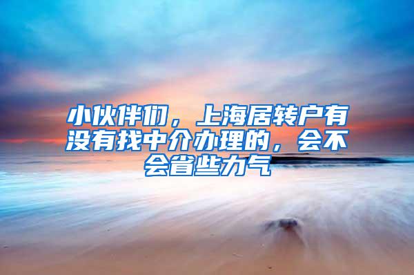 小伙伴们，上海居转户有没有找中介办理的，会不会省些力气