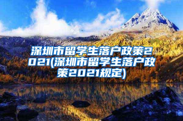 深圳市留学生落户政策2021(深圳市留学生落户政策2021规定)