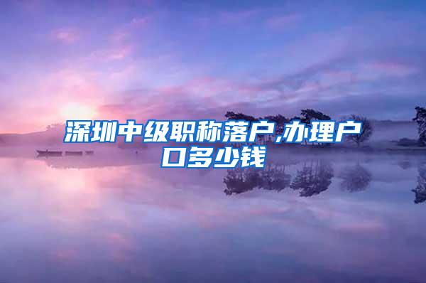 深圳中级职称落户,办理户口多少钱