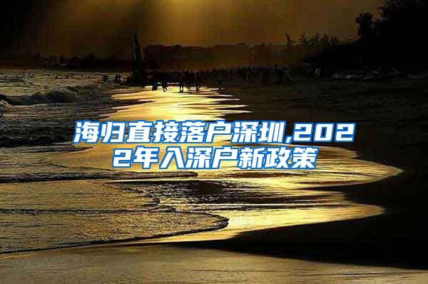 海归直接落户深圳,2022年入深户新政策