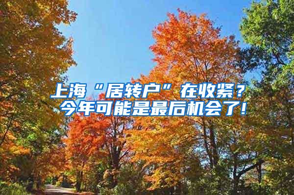 上海“居转户”在收紧？ 今年可能是最后机会了!