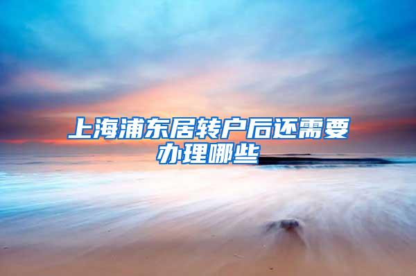 上海浦东居转户后还需要办理哪些