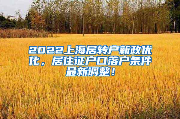 2022上海居转户新政优化，居住证户口落户条件最新调整！